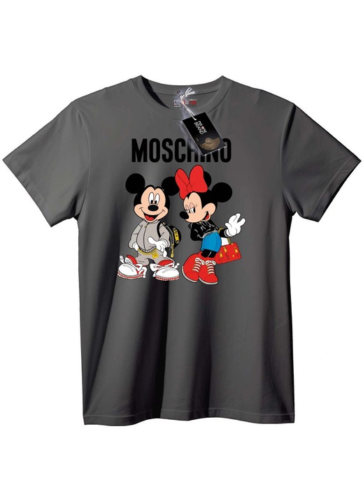 Moschino Mickey & Minnie Tricou, Gri