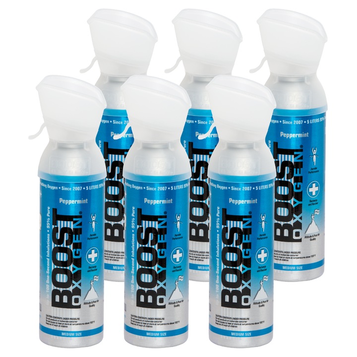 Boost Oxygen Set 6 butelii de 5L, oxigen 95% pur, medical