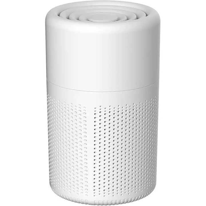 Párásító légtisztítóval, 3 fokozatú szűrés, hordozható kialakítás, fehér, irodába és utazáshoz