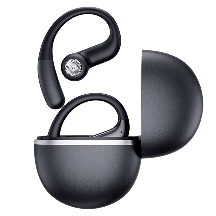 Casti Wireless Bluetooth, Aiorber, traducere AI, Bluetooth 5.4, model circum-auricular, rezistente la apa, reducere inteligenta a zgomotului in timpul convorbirilor, sunet surround 360°, negru