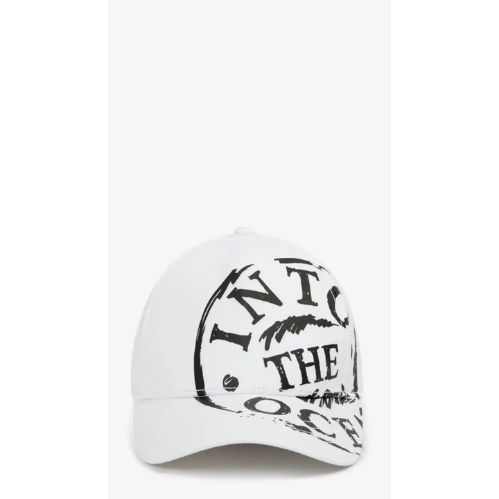 Șapcă de baseball GULLIVER, imprimeu asimetric, albă, 50 cm