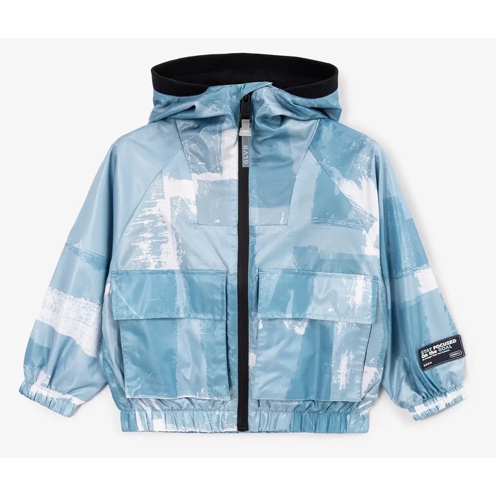 Hanorac cu glugă pentru băieți cu imprimeu, albastru Gulliver