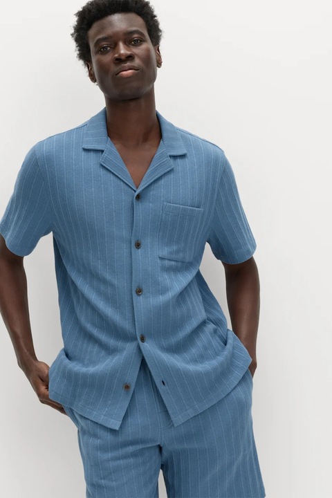 Marks & Spencer, Bluza de pijama cu dungi, Albastru pastel