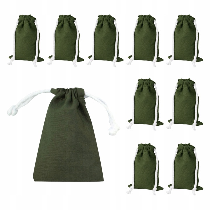 Set 10 Woretele Bumbac 10x15 cm Culoare Ciemno Verde 220 g/m
