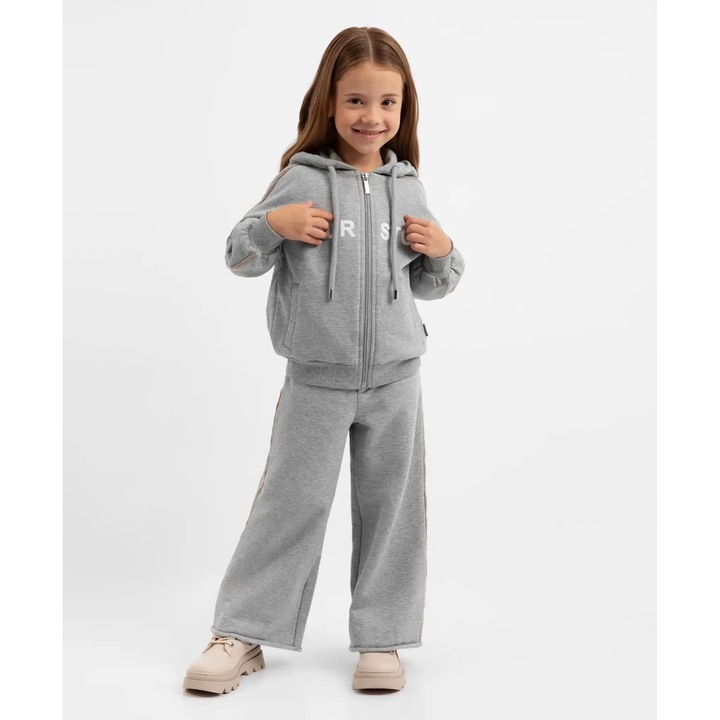 Gulliver szürke, bő szárú, bolyhos pamut nadrág lányoknak