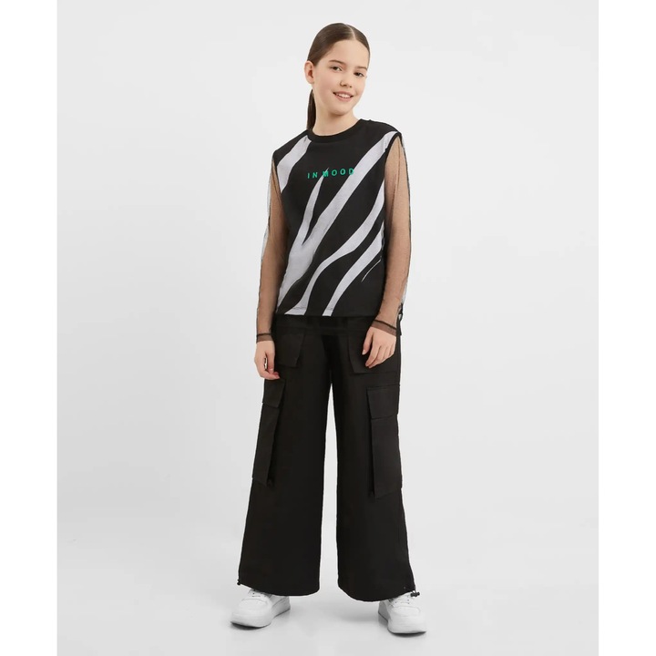 Gulliver fekete, állítható cargo nadrág lányoknak