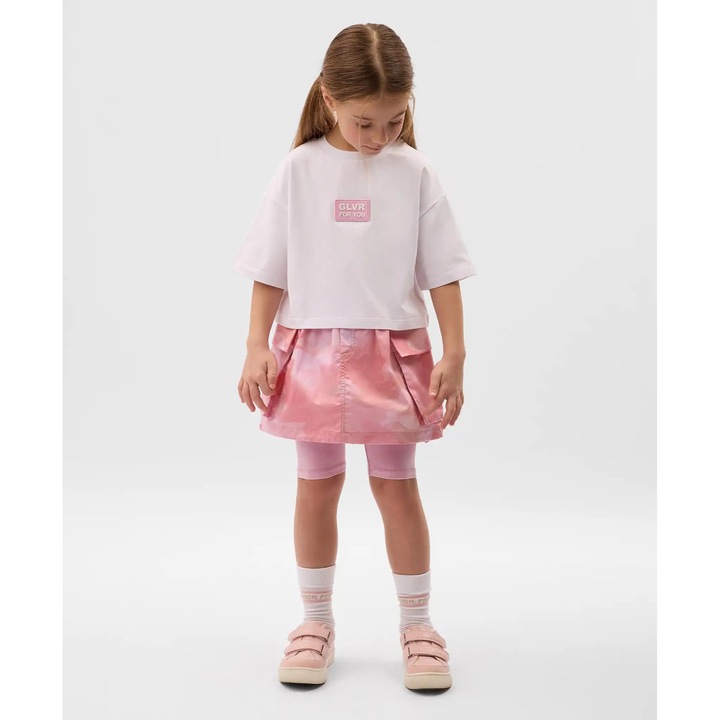 Fustă pentru copii cu buzunare cargo roz Gulliver