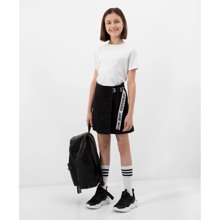 Fustă din denim GULLIVER pentru fete, neagră, 95% bumbac, mărimea 152 CM