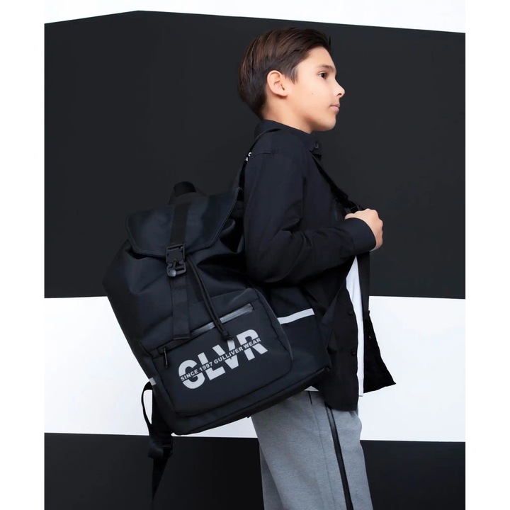 Gulliver hátizsák, fekete, vízálló, univerzális méret