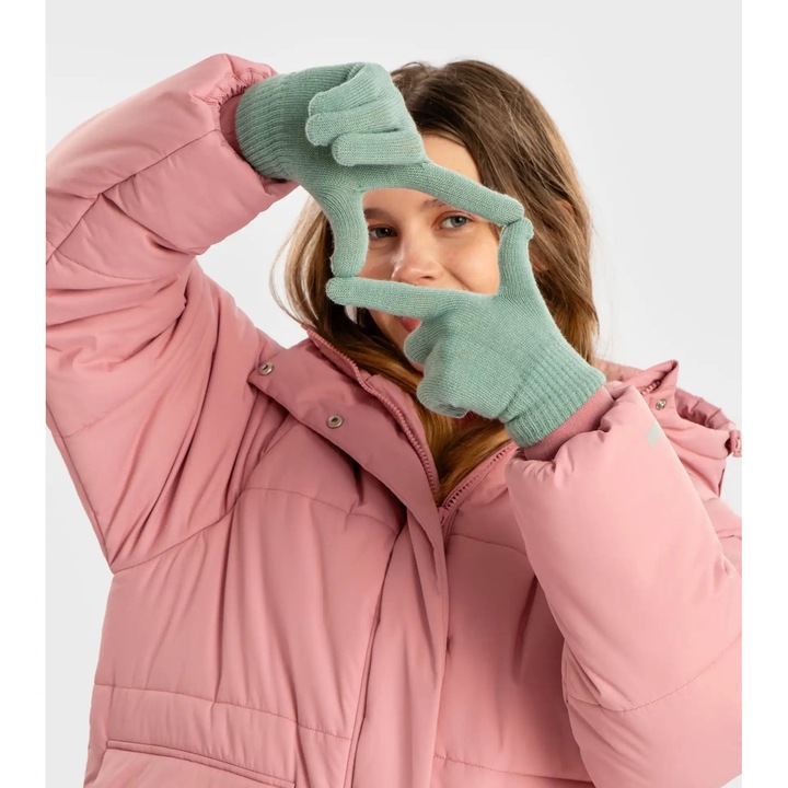 Mănuși pentru copii Button Blue, verde deschis, 14 cm, acril și nailon