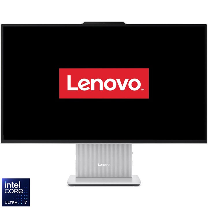Sistem All-in-One Lenovo IdeaCentre AIO 27IPH11 cu procesor Intel® Core™ Ultra 7 355 pana la 4.7GHz, 27" Full HD, IPS, 16GB DDR5, 1TB SSD, Intel® Graphics, No OS, Cloud Grey
