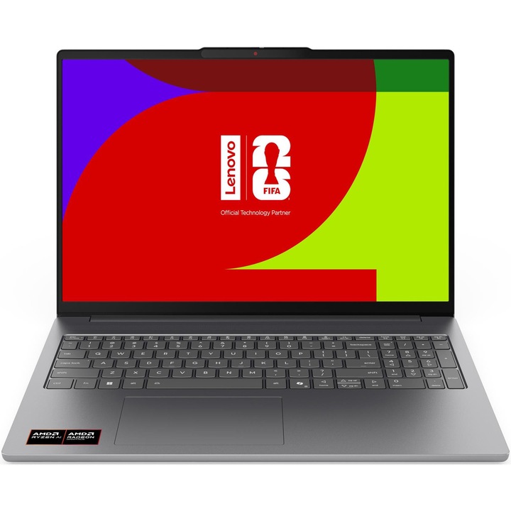 Laptop Lenovo IdeaPad Slim 5 16AGP11 cu procesor AMD Ryzen™ AI 7 445 pana la 4.6GHz, 16" WUXGA, OLED, 16GB DDR5 RAM, 1TB SSD, AMD Radeon™ 840M Graphics, No OS, Luna Grey, 3Y Courier