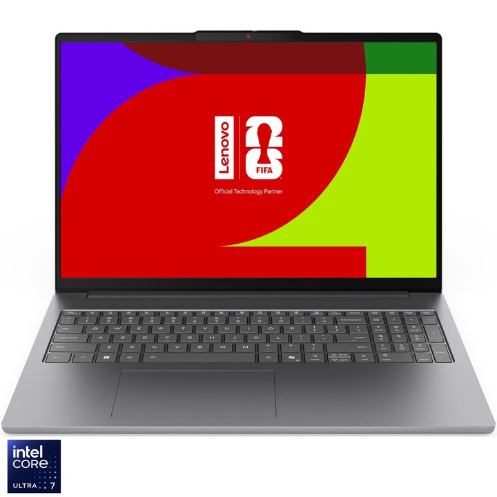 Laptop Lenovo IdeaPad Slim 5 16IPH11 cu procesor Intel Core™ Ultra 7 356H pana la 4.7GHz, 16" 2.8K, OLED, 32GB DDR5 RAM, 1TB SSD, Intel® Graphics, No OS, Luna Grey, 3Y Courier