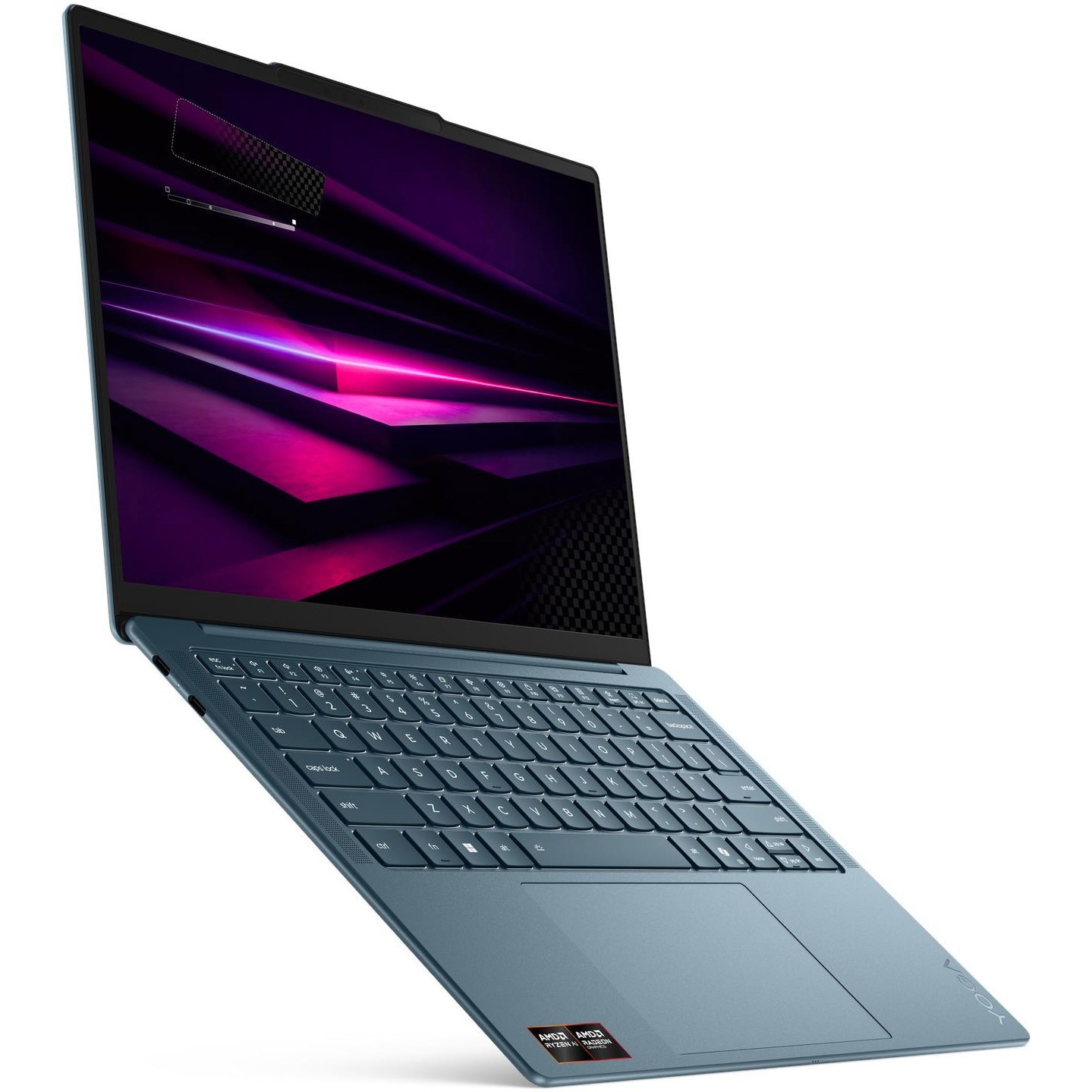 Laptop Lenovo 14'' Yoga Slim 7 14AGP11, WUXGA OLED, Procesor AMD Ryzen™ AI 7 445 (8M Cache, up to 4.6 GHz), 16GB LPDDR5X, 1TB SSD, AMD Radeon 840M, Win 11 Home, Tidal Teal, 3Yr Onsite Premium Care