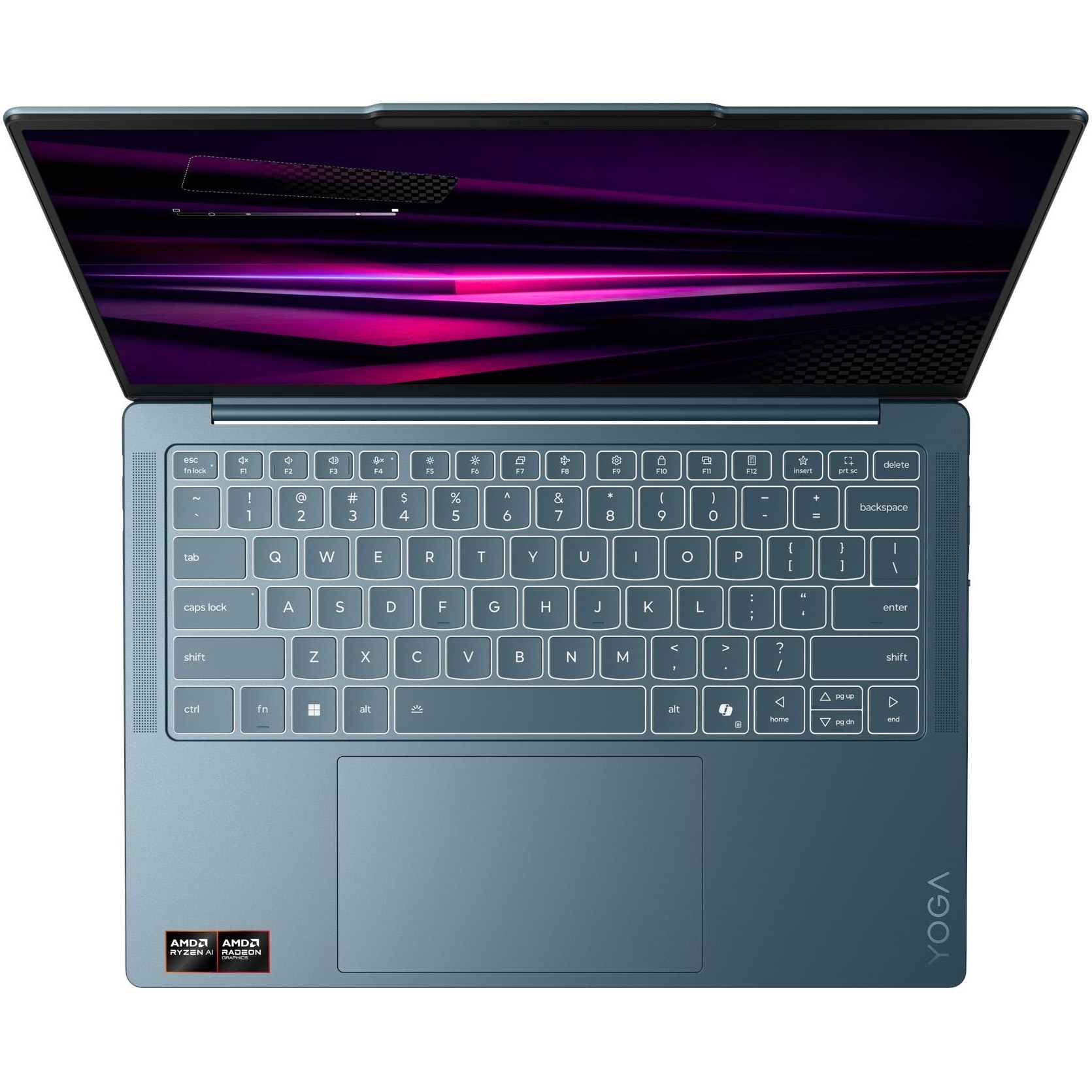 Laptop Lenovo 14'' Yoga Slim 7 14AGP11, WUXGA OLED, Procesor AMD Ryzen™ AI 7 445 (8M Cache, up to 4.6 GHz), 16GB LPDDR5X, 1TB SSD, AMD Radeon 840M, Win 11 Home, Tidal Teal, 3Yr Onsite Premium Care
