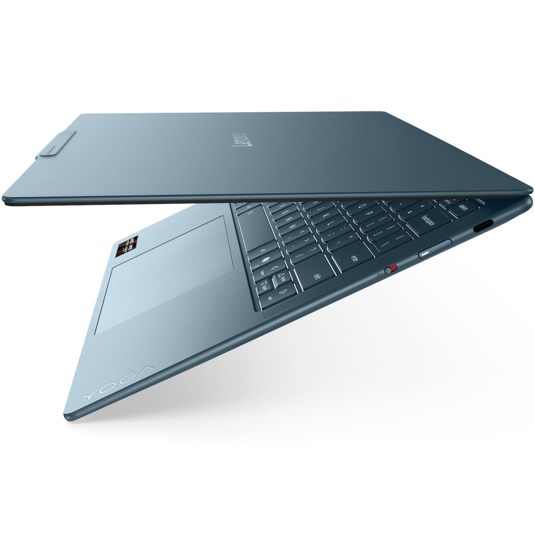 Laptop Lenovo 14'' Yoga Slim 7 14AGP11, WUXGA OLED, Procesor AMD Ryzen™ AI 7 445 (8M Cache, up to 4.6 GHz), 16GB LPDDR5X, 1TB SSD, AMD Radeon 840M, Win 11 Home, Tidal Teal, 3Yr Onsite Premium Care