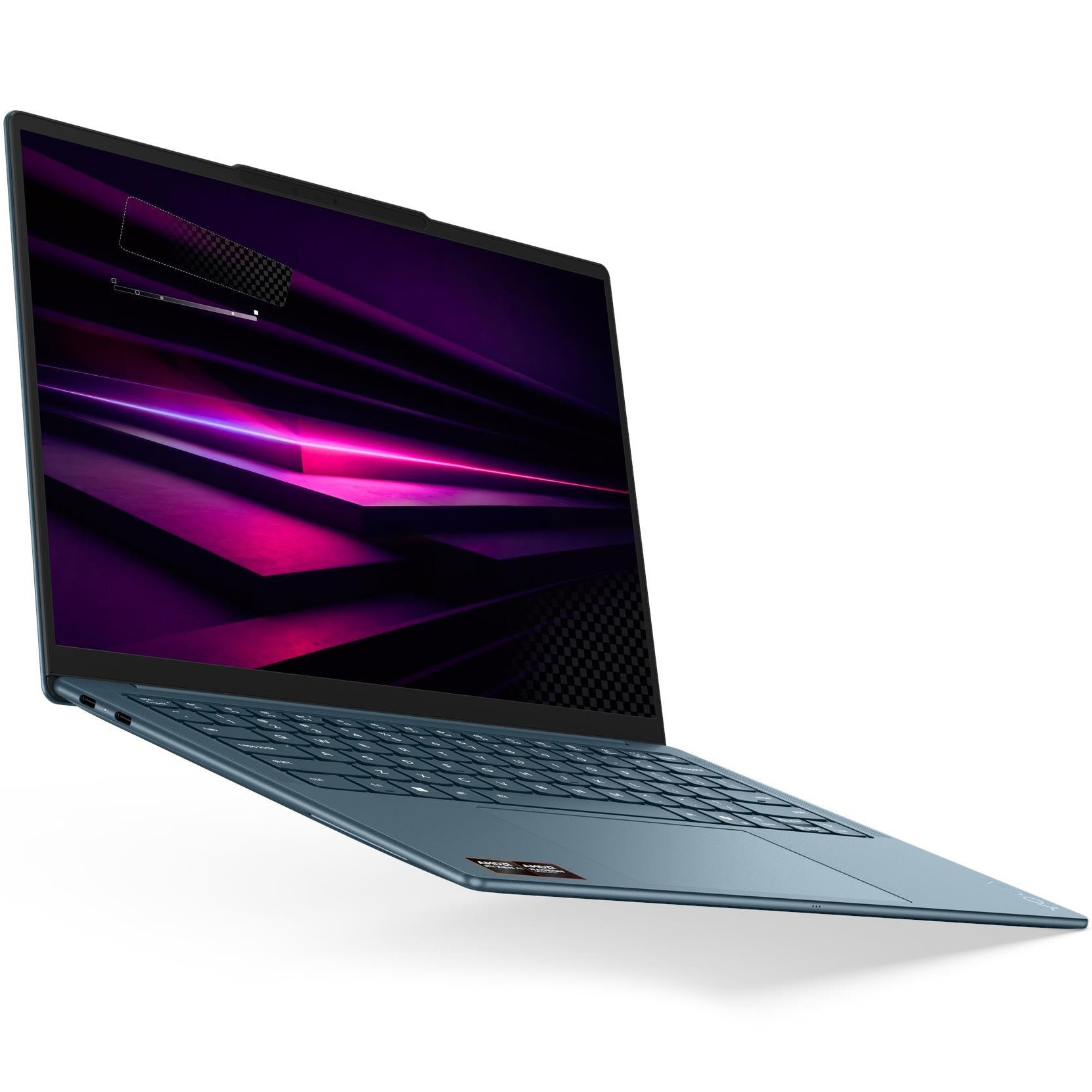 Laptop Lenovo 14'' Yoga Slim 7 14AGP11, WUXGA OLED, Procesor AMD Ryzen™ AI 7 445 (8M Cache, up to 4.6 GHz), 16GB LPDDR5X, 1TB SSD, AMD Radeon 840M, Win 11 Home, Tidal Teal, 3Yr Onsite Premium Care