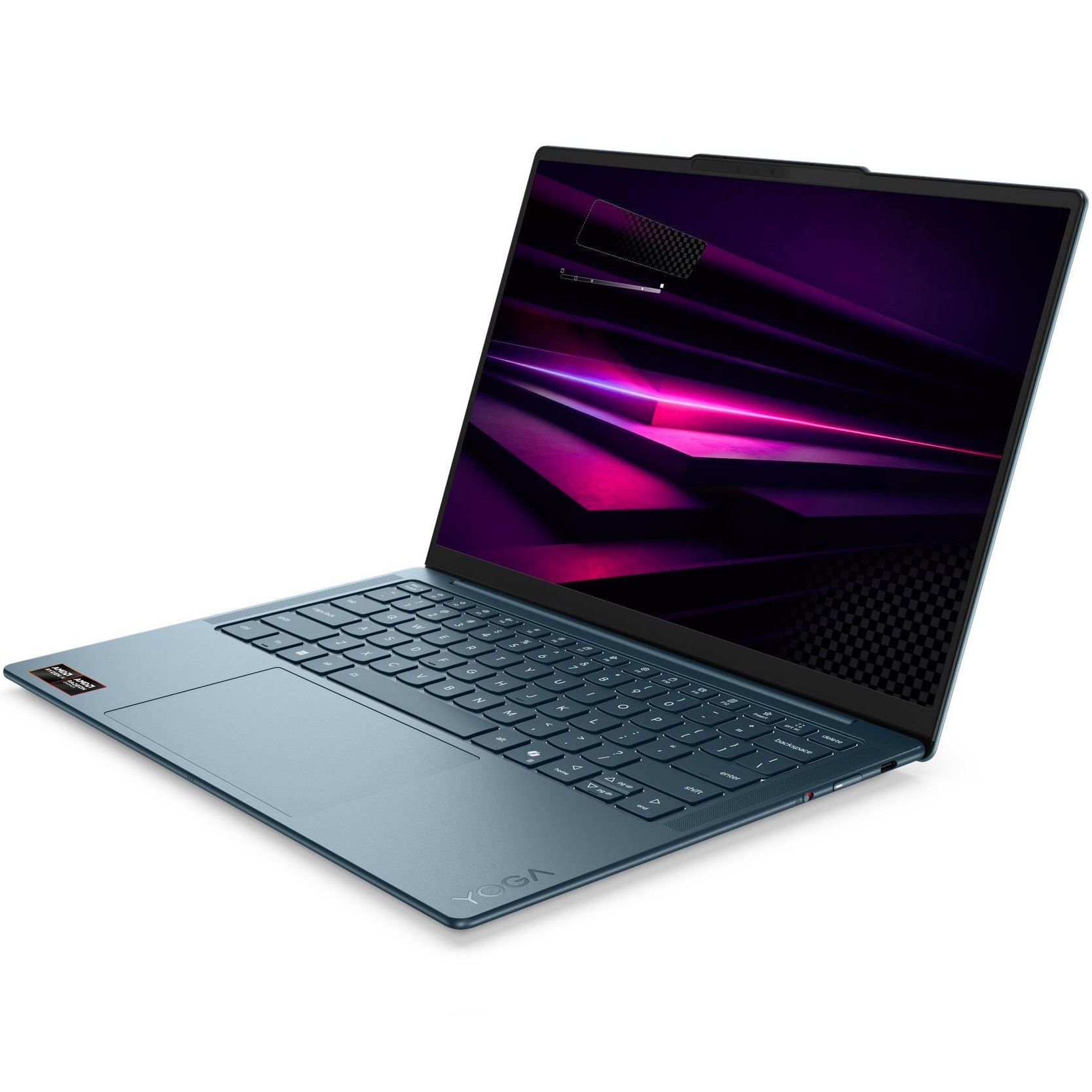 Laptop Lenovo 14'' Yoga Slim 7 14AGP11, WUXGA OLED, Procesor AMD Ryzen™ AI 7 445 (8M Cache, up to 4.6 GHz), 16GB LPDDR5X, 1TB SSD, AMD Radeon 840M, Win 11 Home, Tidal Teal, 3Yr Onsite Premium Care