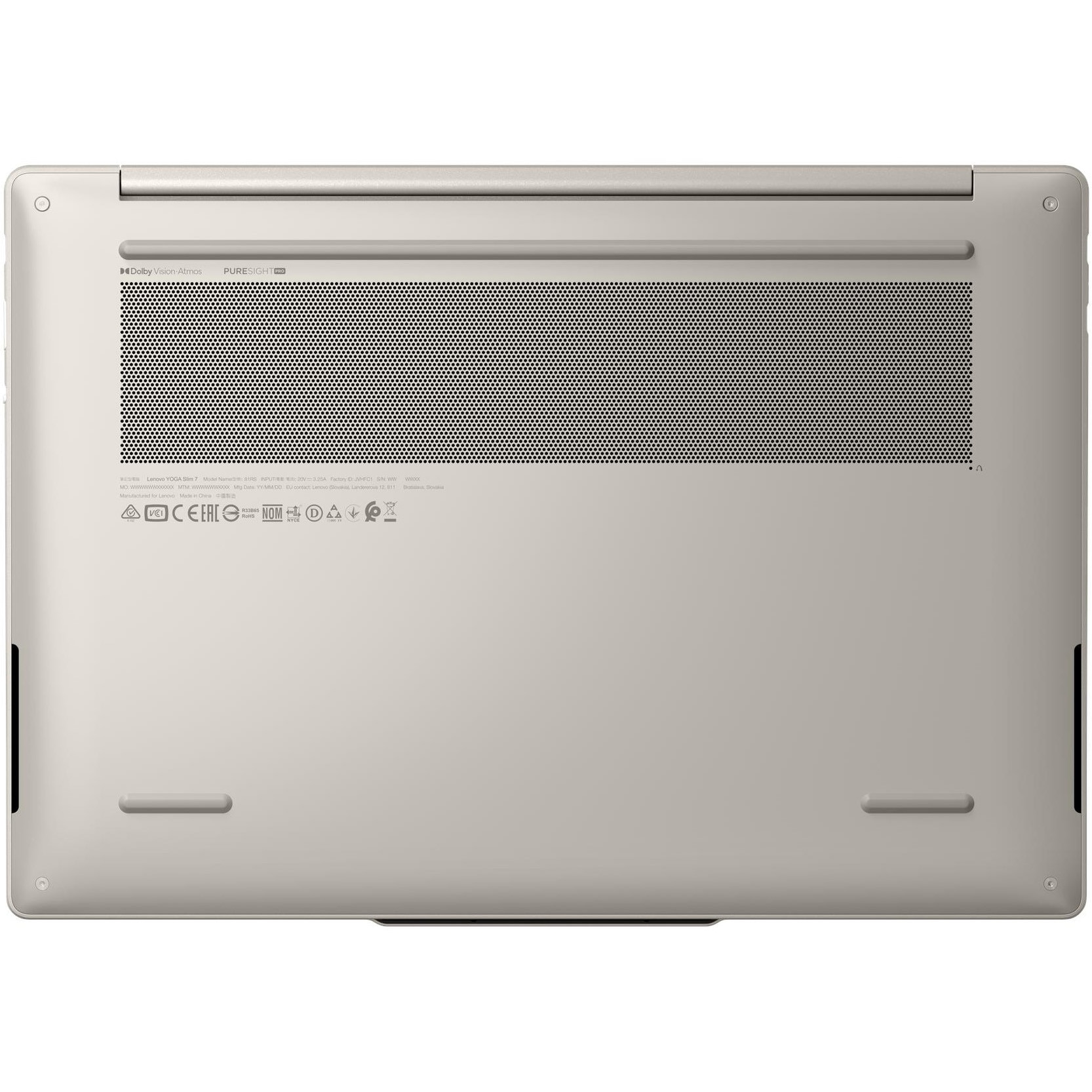 Laptop Lenovo Yoga Slim 7 14IPH11 cu procesor Intel Core™ Ultra 7 355 pana la 4.7GHz, 14" 2.8K WQXGA+, OLED, 32GB LPDDR5x RAM, 1TB SSD, Intel® Graphics, Windows 11 Home, Seashell, 3y on-site Premium Care