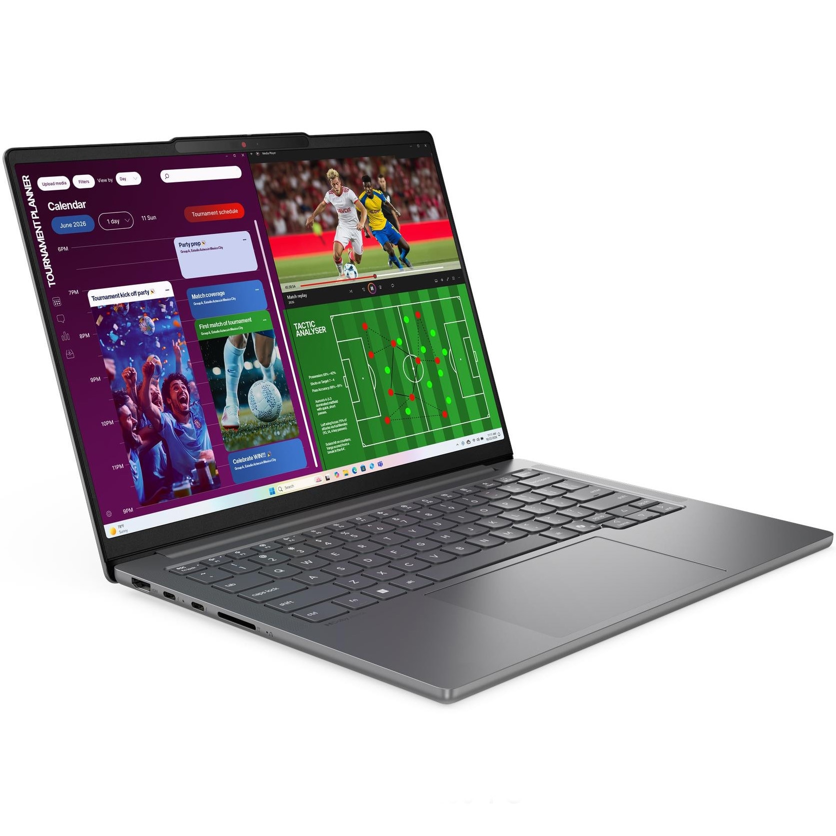 Laptop Lenovo 14'' IdeaPad Pro 5 14IPH11, 2.8K OLED 120Hz VRR, Procesor Intel® Core™ Ultra 7 356H (18M Cache, up to 4.70 GHz), 32GB LPDDR5X, 1TB SSD, Intel Graphics, No OS, Luna Grey
