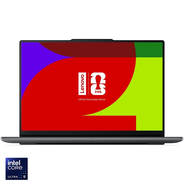 Laptop Lenovo Yoga Pro 9 16IPH11 cu procesor Intel Core™ Ultra 9 386H pana la 4.9GHz, 16" 3.2K, OLED, Touch, 32GB LPDDR5x RAM, 1TB SSD, NVIDIA GeForce RTX™ 5060 8GB GDDR7, Windows 11 Pro, Eclipse Black, 3y on-site Premium Care