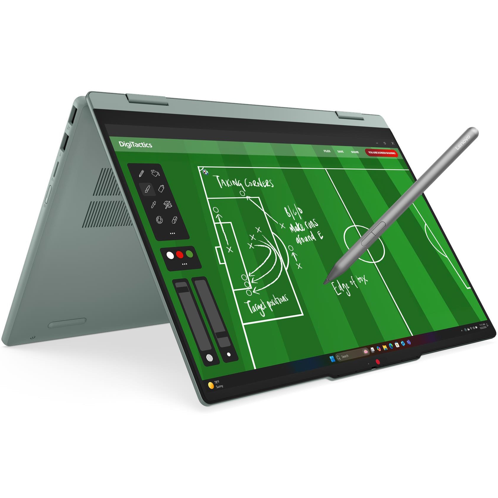 Laptop Lenovo IdeaPad 5 2-in-1 14AGP11 cu procesor AMD Ryzen™ AI 7 445 pana la 4.6GHz, 14'', WUXGA, OLED, 16GB DDR5 RAM, 1TB SSD, AMD Radeon™ 840M Graphics, No OS, Breeze Moss, 3Y Courier
