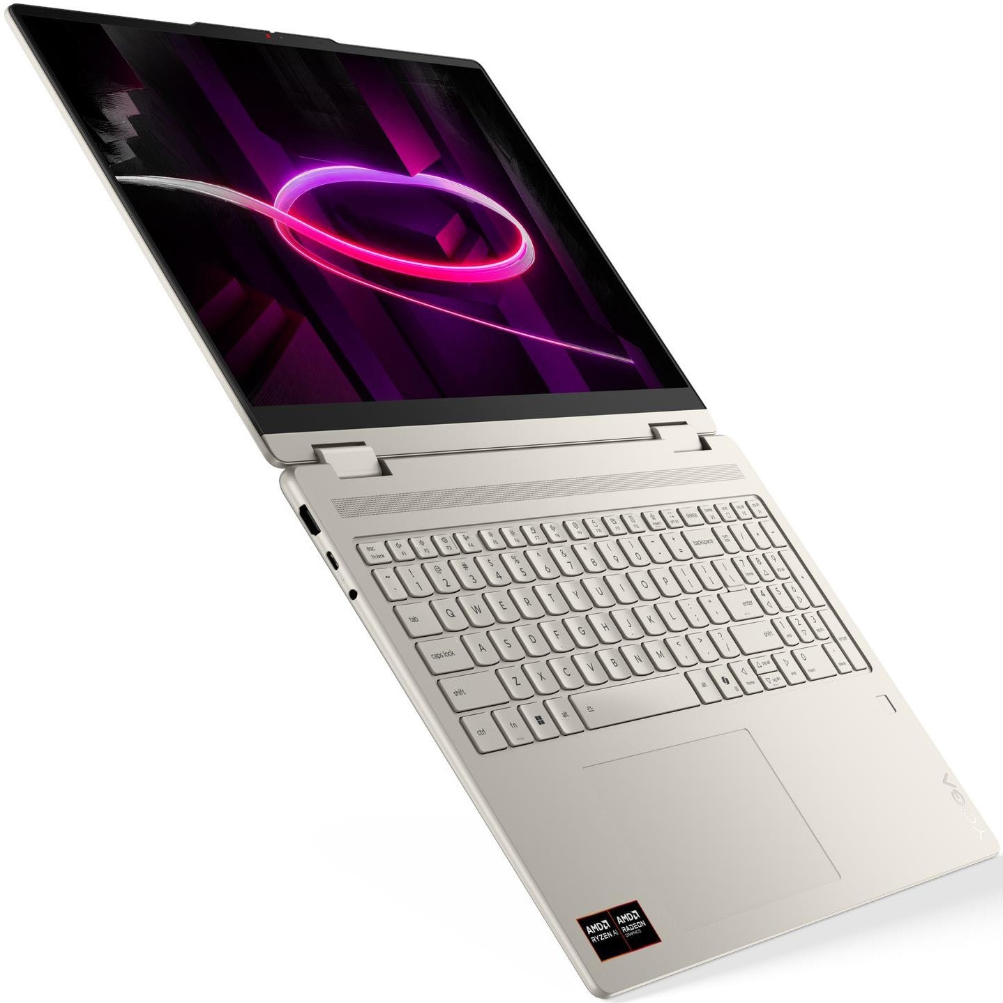 Laptop Lenovo 16'' Yoga 7 2-in-1 16AGP11, WUXGA OLED Touch, Procesor AMD Ryzen™ AI 7 445 (8M Cache, up to 4.6 GHz), 16GB LPDDR5X, 1TB SSD, AMD Radeon 840M, No OS, Seashell, 3Yr Onsite Premium Care