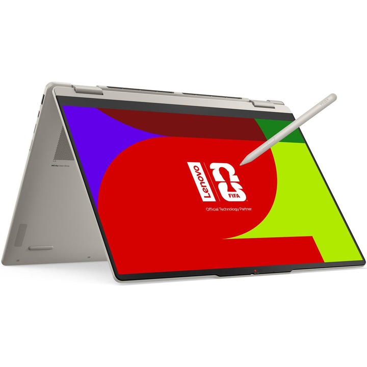 Lenovo Yoga 7 2-in-1 16AGP11 laptop, AMD Ryzen™ AI 7 445, 16" 2.8K WQXGA+, OLED, Touch, 32GB LPDDR5x RAM, 1TB SSD, AMD Radeon™ 840M Graphics, Windows 11 Pro, Nemzetközi angol billentyűzet, Seashell, 3y on-site Premium Care