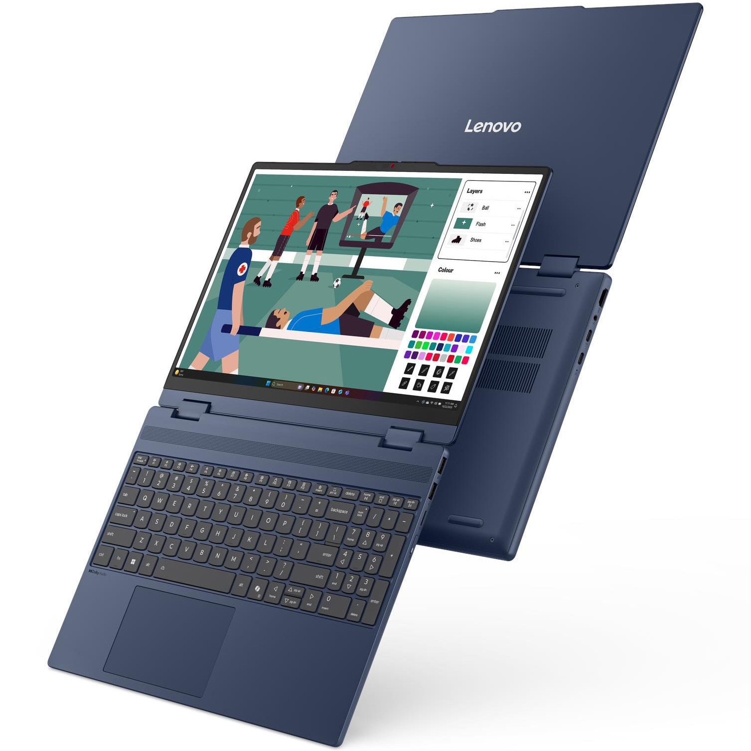 Laptop Lenovo IdeaPad 5 2-in-1 15IPH11 cu procesor Intel Core™ Ultra 5 322 pana la 4.4GHz, 15.3" WUXGA, IPS, Touch, 16GB DDR5, 512GB SSD, Intel® Graphics, No OS, Cosmic Blue, 3y Courier or Carry-in
