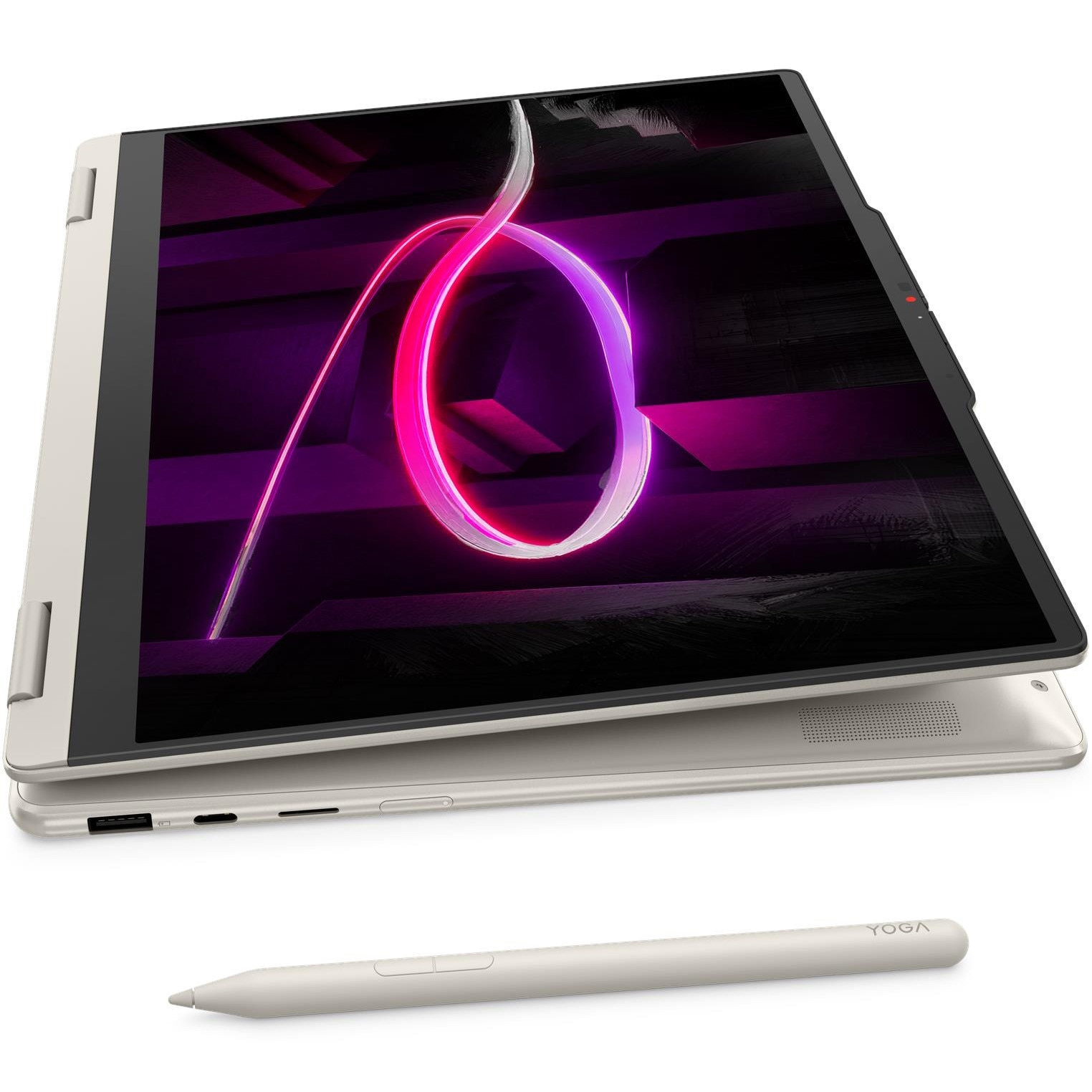 Laptop Lenovo Yoga 7 2-in-1 14AGP11 cu procesor AMD Ryzen™ AI 7 445 pana la 4.6GHz, 14" WUXGA, OLED, Touch, 32GB LPDDR5x RAM, 1TB SSD, AMD Radeon™ 840M Graphics, No OS, Seashell, 3y on-site Premium Care