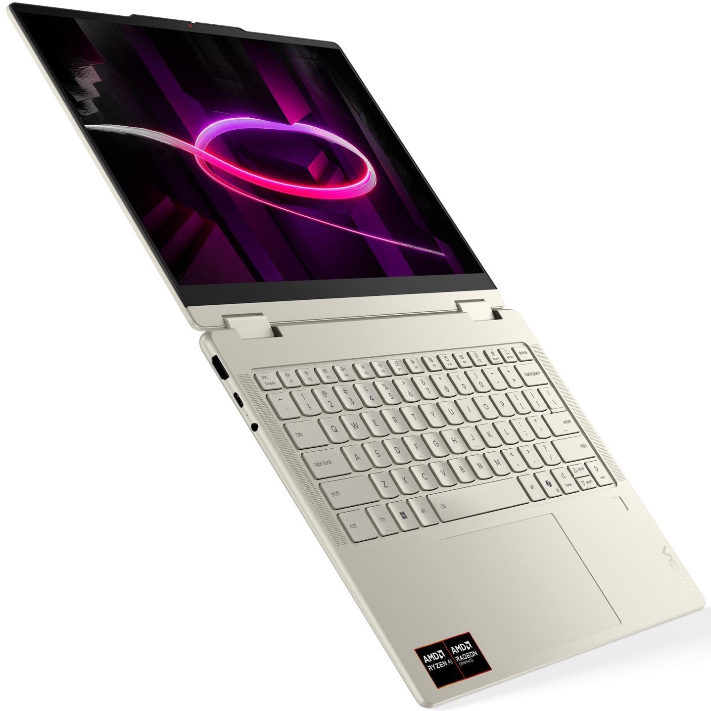 Laptop Lenovo Yoga 7 2-in-1 14AGP11 cu procesor AMD Ryzen™ AI 7 445 pana la 4.6GHz, 14" WUXGA, OLED, Touch, 32GB LPDDR5x RAM, 1TB SSD, AMD Radeon™ 840M Graphics, No OS, Seashell, 3y on-site Premium Care