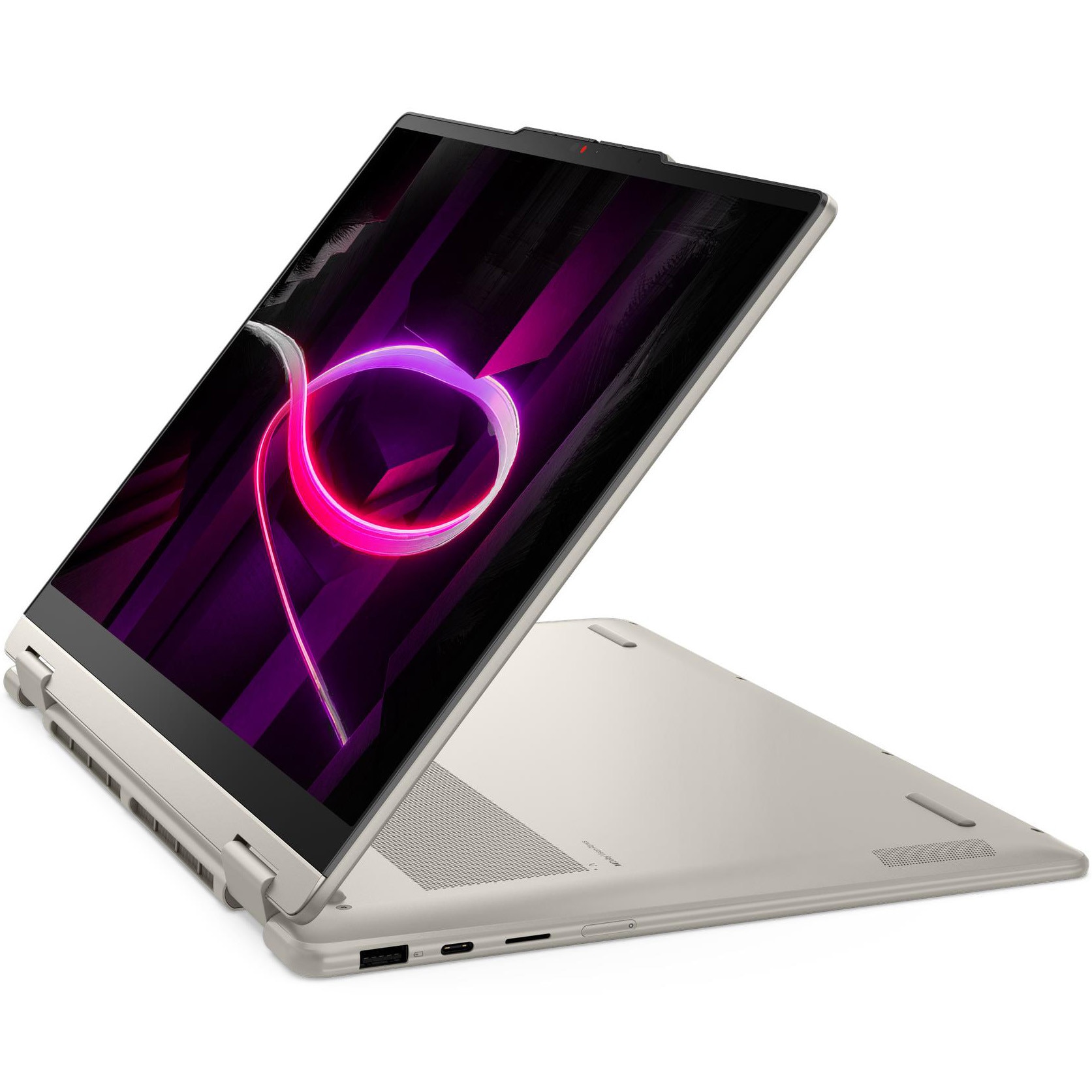 Laptop Lenovo Yoga 7 2-in-1 14AGP11 cu procesor AMD Ryzen™ AI 7 445 pana la 4.6GHz, 14" WUXGA, OLED, Touch, 32GB LPDDR5x RAM, 1TB SSD, AMD Radeon™ 840M Graphics, No OS, Seashell, 3y on-site Premium Care
