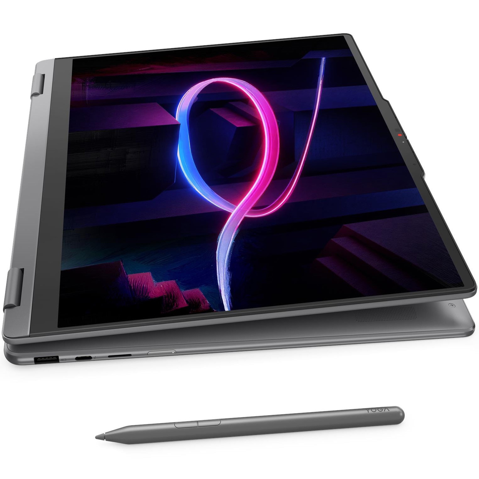 Laptop Lenovo Yoga 7 2-in-1 16IPH11 cu procesor Intel Core™ Ultra 7 355 pana la 4.7GHz, 16" WUXGA, OLED, Touch, 24GB LPDDR5x, 1TB SSD, Intel® Graphics, No OS, Luna Grey, 3Y Premium Care