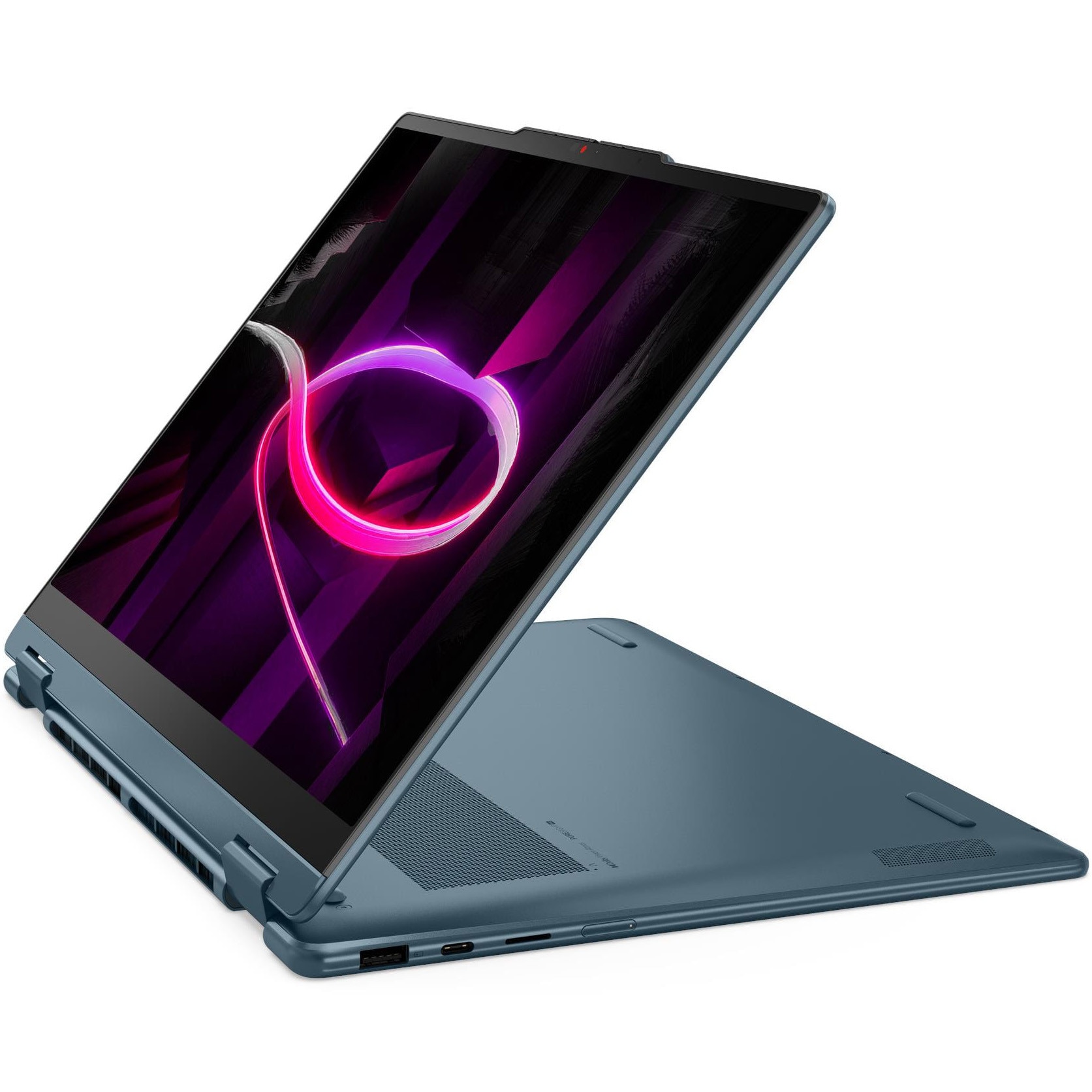 Laptop Lenovo Yoga 7 2-in-1 14AGP11 cu procesor AMD Ryzen™ AI 7 445 pana la 4.6GHz, 14" WUXGA, OLED, Touch, 32GB LPDDR5x, 1TB SSD, AMD Radeon™ 840M Graphics, No OS, Tidal Teal, 3Y Premium Care