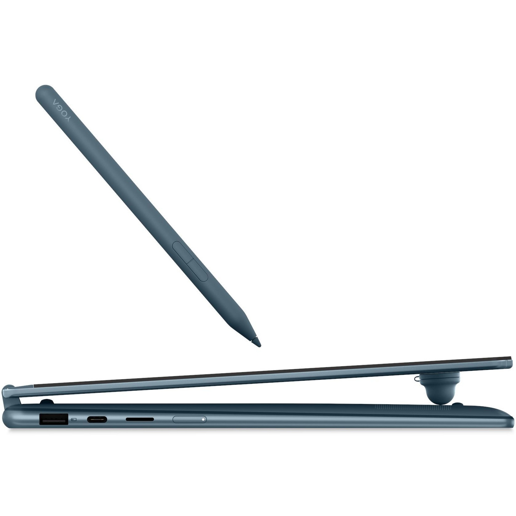 Laptop Lenovo Yoga 7 2-in-1 14AGP11 cu procesor AMD Ryzen™ AI 7 445 pana la 4.6GHz, 14" WUXGA, OLED, Touch, 32GB LPDDR5x, 1TB SSD, AMD Radeon™ 840M Graphics, No OS, Tidal Teal, 3Y Premium Care