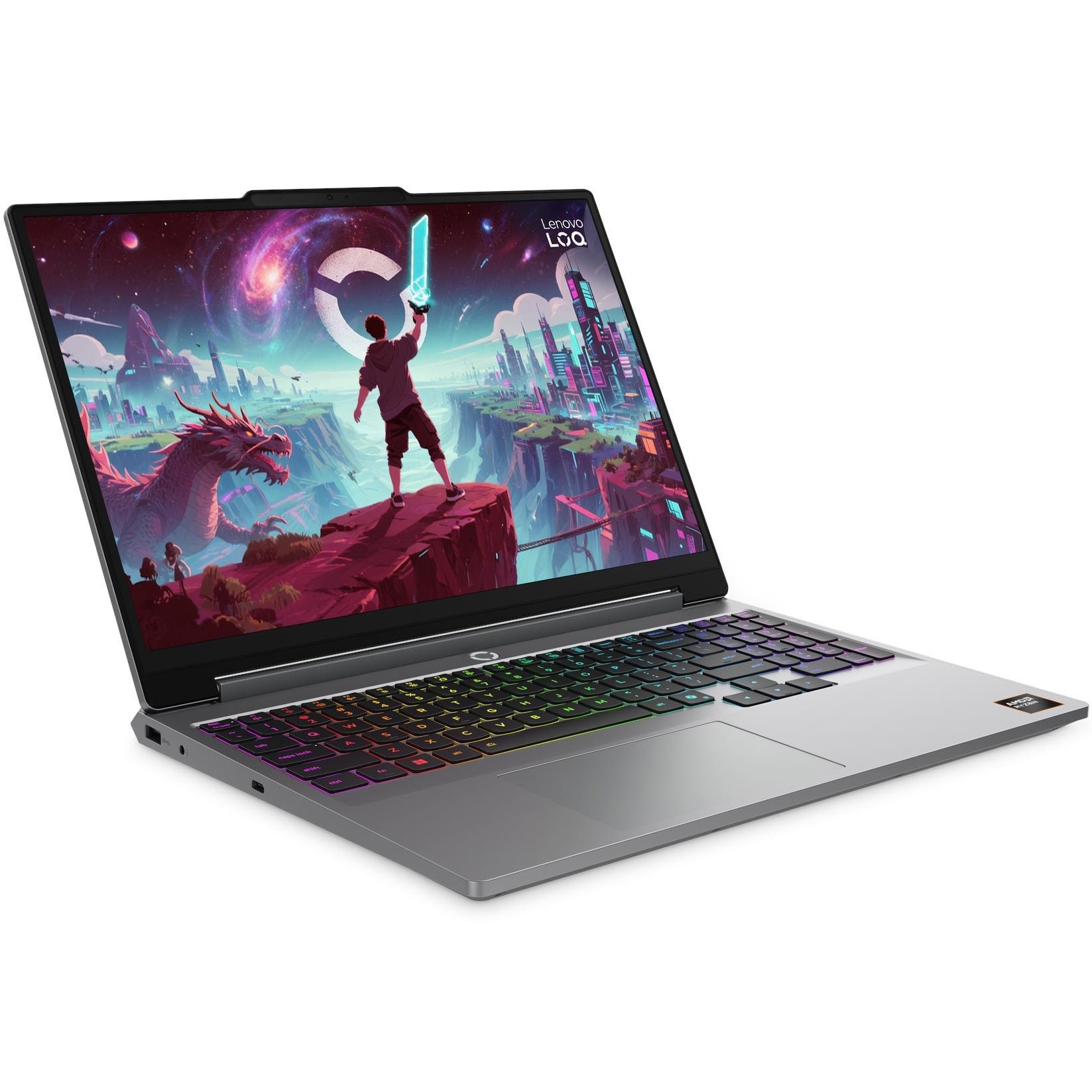 Laptop Gaming Lenovo LOQ 15AHP11 cu procesor AMD Ryzen™ 7 250 pana la 5.1GHz, 15.3" WUXGA, IPS, 165Hz, 16GB DDR5 RAM, 1TB SSD, NVIDIA GeForce RTX™ 5050 8GB GDDR7, No OS, Luna Grey, 3Y Courier