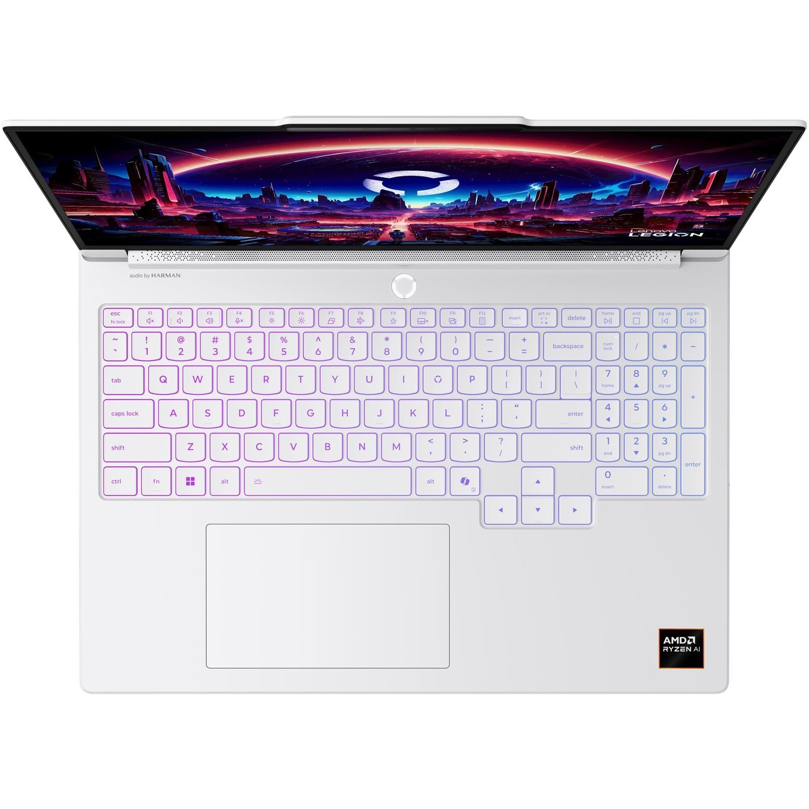 Laptop Lenovo Gaming 16'' Legion 7 16AGP11, WQXGA OLED 240Hz, Procesor AMD Ryzen™ AI 7 450 (16M Cache, up to 5.1 GHz), 32GB LPDDR5X, 1TB SSD, GeForce RTX 5060 8GB, No OS, Glacier White, 3Yr Onsite Premium Care