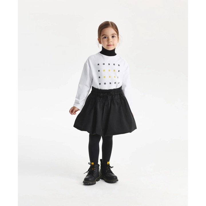 Fustă textilă pentru fete, cu pliuri mari, neagră Gulliver