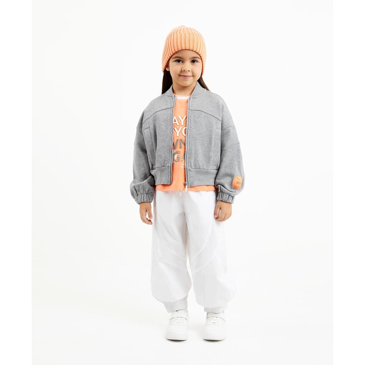 Poplin jogger nadrág lányoknak, fehér Gulliver