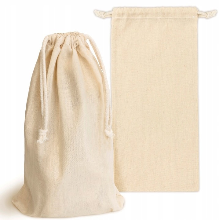 Sac Bumbac Ecru 15x30 cm 140g Set pentru Cadouri