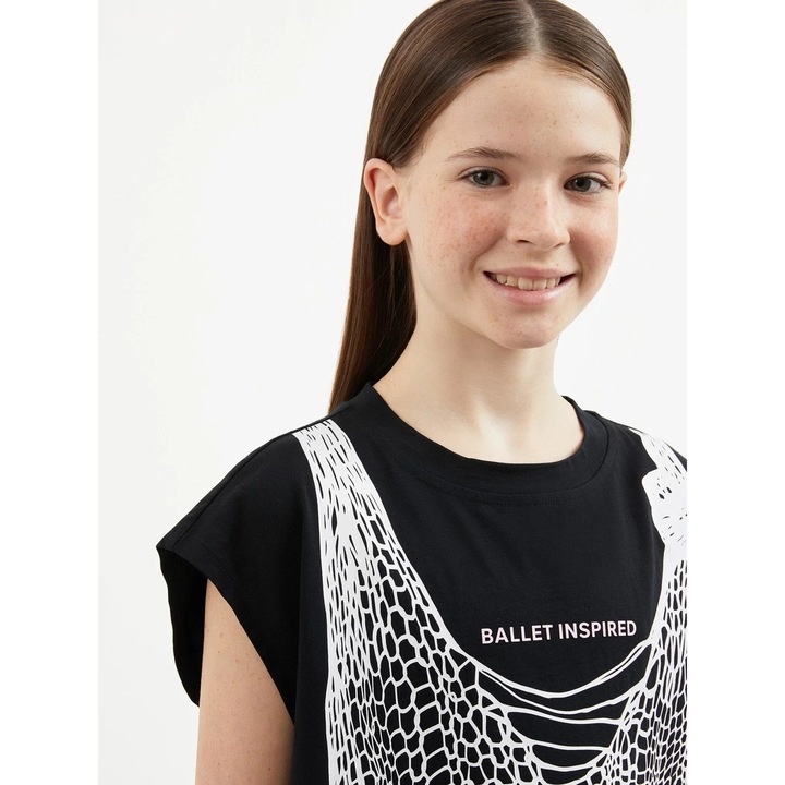 Maiou din tricot cu efect distrus, negru, Gulliver