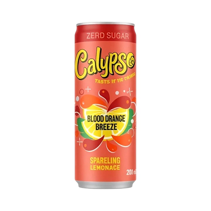 Limonada, Calypso Blood Orange Breeze, zero zahar, 330 ml