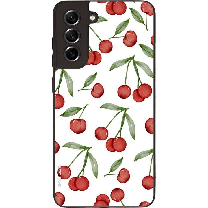 Husa telefon Sonique Fruit Series pentru Samsung Galaxy S21 Fe, imprimeuri cu fructe, silicon, rosu