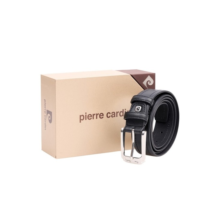 Curea din piele, Pierre Cardin, 120-135 cm, catarama metalica, pentru barbati