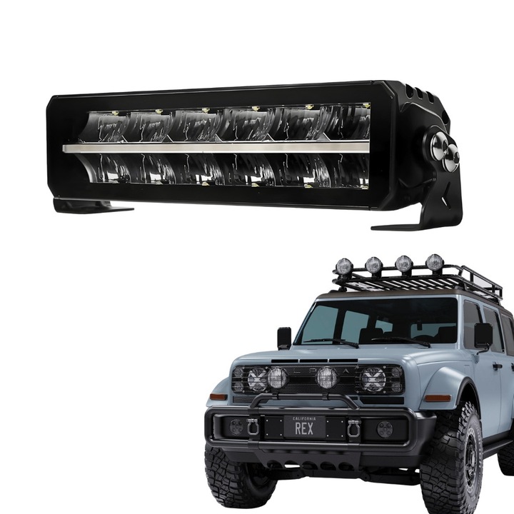 Proiector Auto, LED Bar Profesional, FONIX NightDrive Pro, Putere 60W, Intensitate 6000 Lumeni, Pozitie DRL Alba, Pentru Autoturisme/SUV, Rezistenta IP67, Carcasa Aluminiu, Tensiune 12V-24V, 20x6x6 cm, Negru