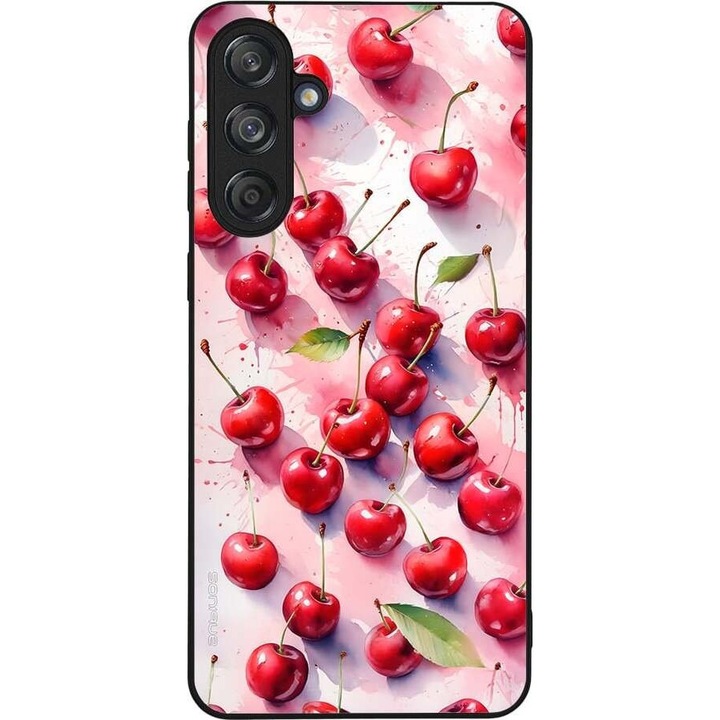 Husa telefon Sonique Fruit Series, pentru Samsung Galaxy M55 5G, silicon, imprimeuri cu fructe, rosie