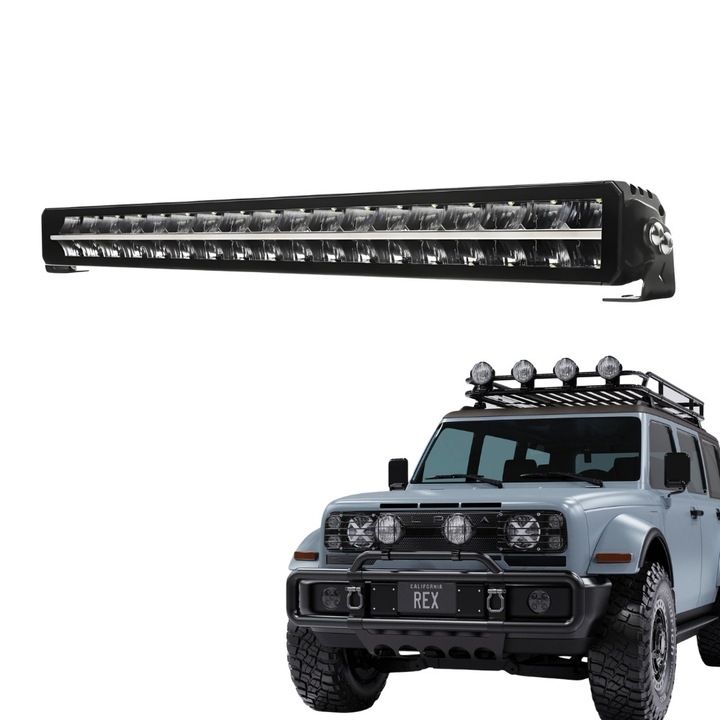 Proiector Auto, LED Bar Profesional, FONIX NightDrive Pro, Putere 480W, Intensitate 49200 Lumeni, Pozitie DRL Alba, Pentru Autoturisme/SUV, Rezistenta IP67, Carcasa Aluminiu, Tensiune 12V-24V, 125x6x6 cm, Negru Inchis