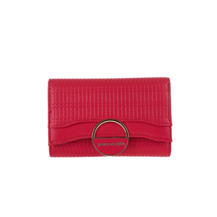 Portofel din piele ecologica Pierre Cardin, Rosu
