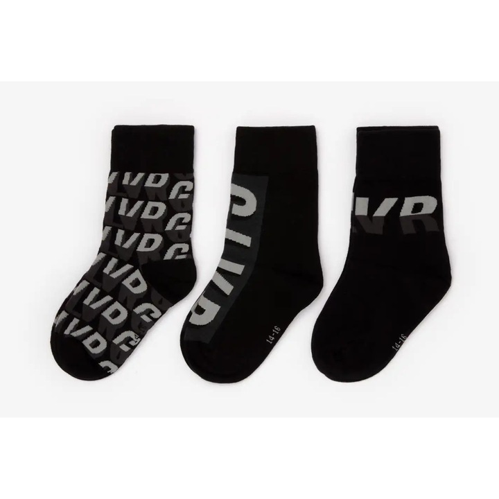 Șosete pentru copii GULLIVER cu imprimeu, negre, 14 EU