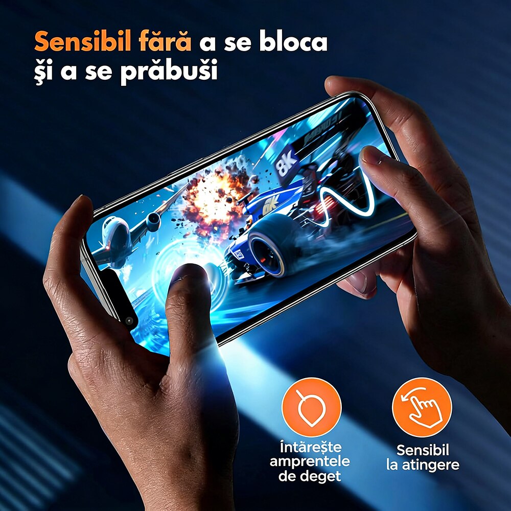Folie de Protectie din Sticla pentru iPhone 17e/16e, MOGU folii de protectie pentru ecranul, HD Clear, Fara Margine Neagra, Protectie Profesionala, Full Cover, Anti Zgarieturi, Fara Bule, Compatibila cu Huse, 6.1 inch, Transparenta